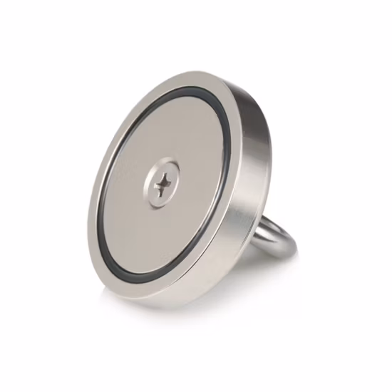 Neodymium Magnetic Pot Magnet 200 Lbs 300 Lbs Fishing Magnet D60mm Hook Magnet with Eyebolt