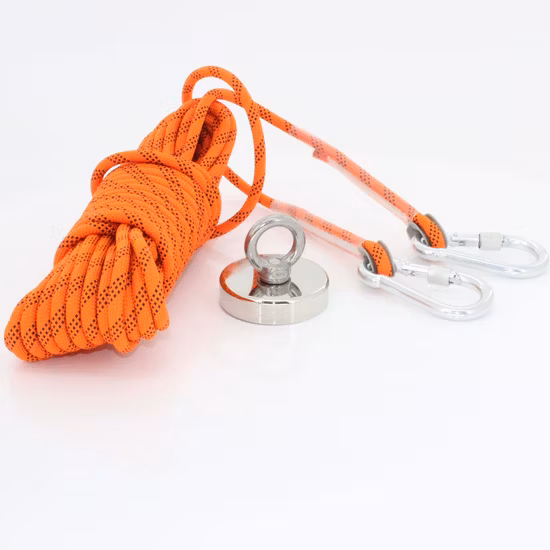 Neodymium Magnetic Pot Magnet 200 Lbs 300 Lbs Fishing Magnet D60mm Hook Magnet with Eyebolt