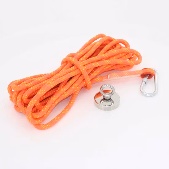 Neodymium Magnetic Pot Magnet 200 Lbs 300 Lbs Fishing Magnet D60mm Hook Magnet with Eyebolt