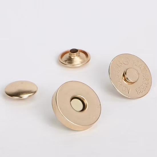 Customized High-Quality Metal Alloy Magnetic Snap Buttons for Leathers Jackets and Bags