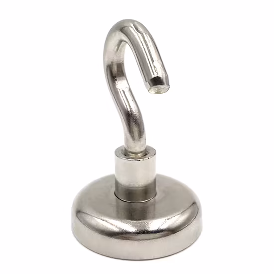 Crochet magnétique en néodyme Aimant en pot recouvert de caoutchouc rouge